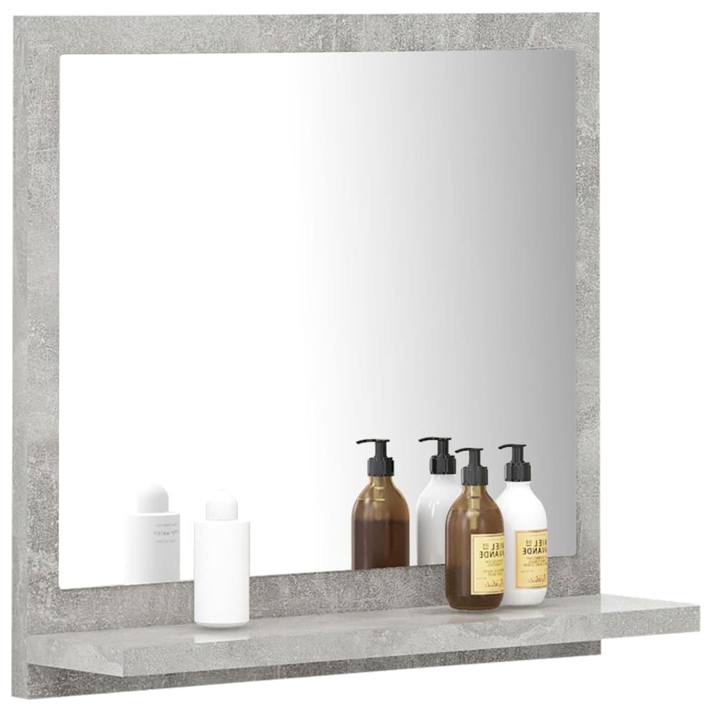 Badezimmerspiegel 40x10,5x37 cm verarbeitetes Holz Beton grau