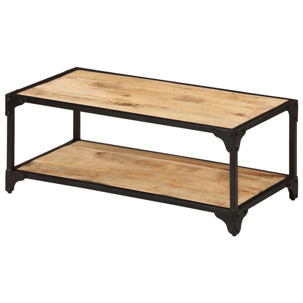 Couchtisch 90x45x35 cm massives raues Mangoholz