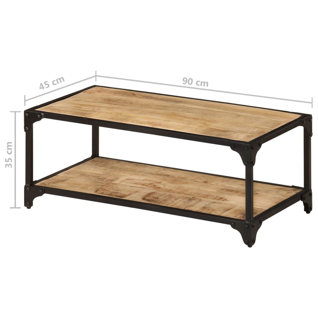 Couchtisch 90x45x35 cm massives raues Mangoholz