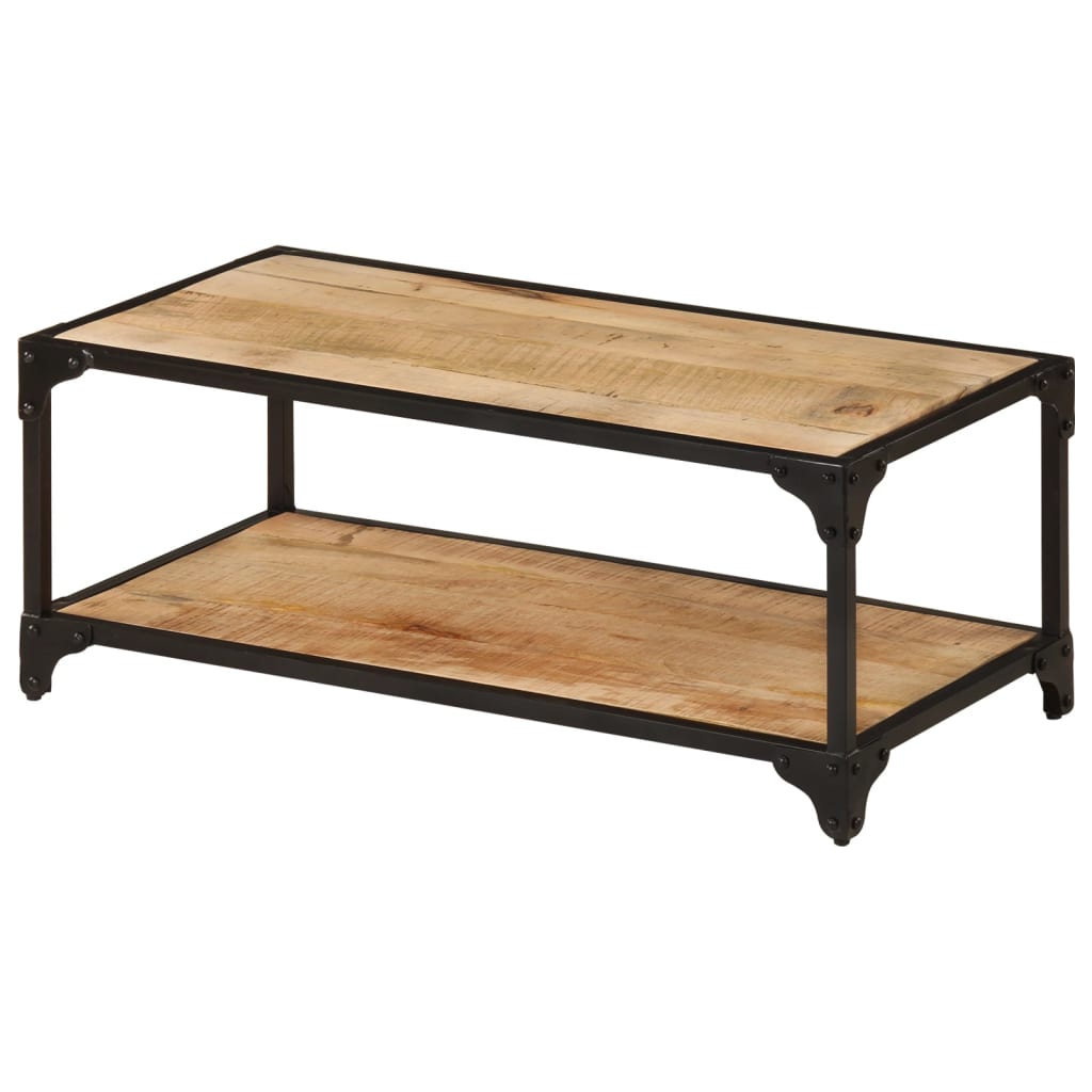 Couchtisch 90x45x35 cm massives raues Mangoholz