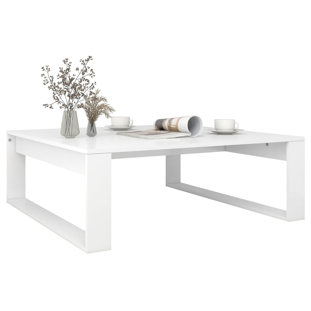 Couchtisch 100x100x35 cm verarbeitetes Holz weiß
