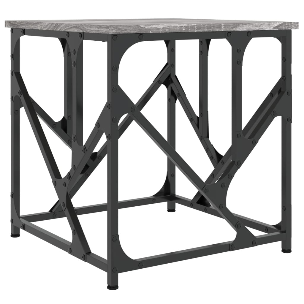 Salontafel 45x45x47,5 cm bewerkt hout grijs sonoma