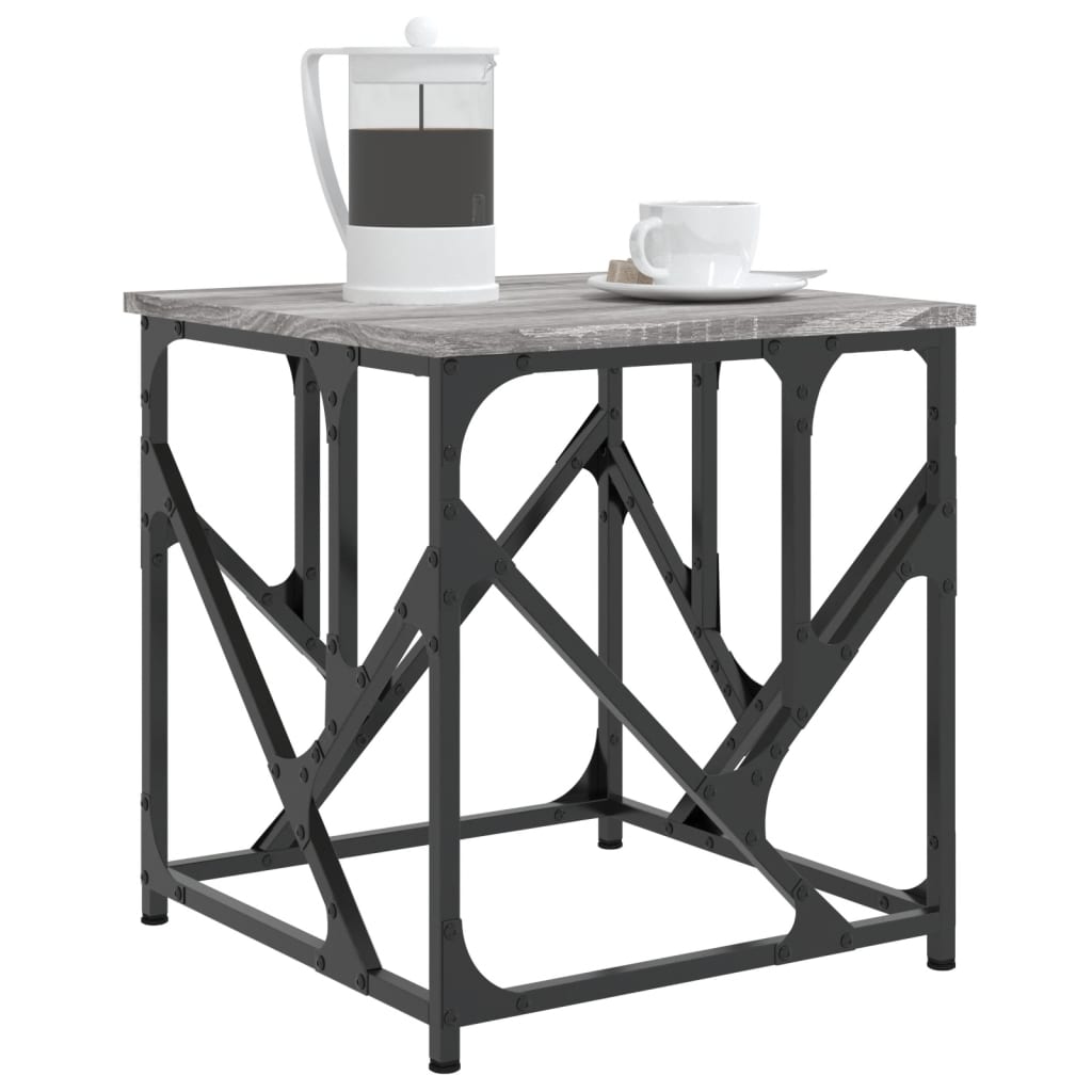 Salontafel 45x45x47,5 cm bewerkt hout grijs sonoma