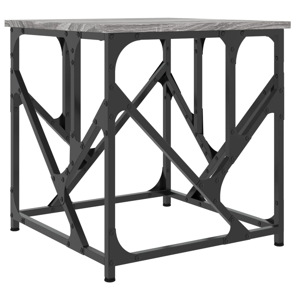 Salontafel 45x45x47,5 cm bewerkt hout grijs sonoma
