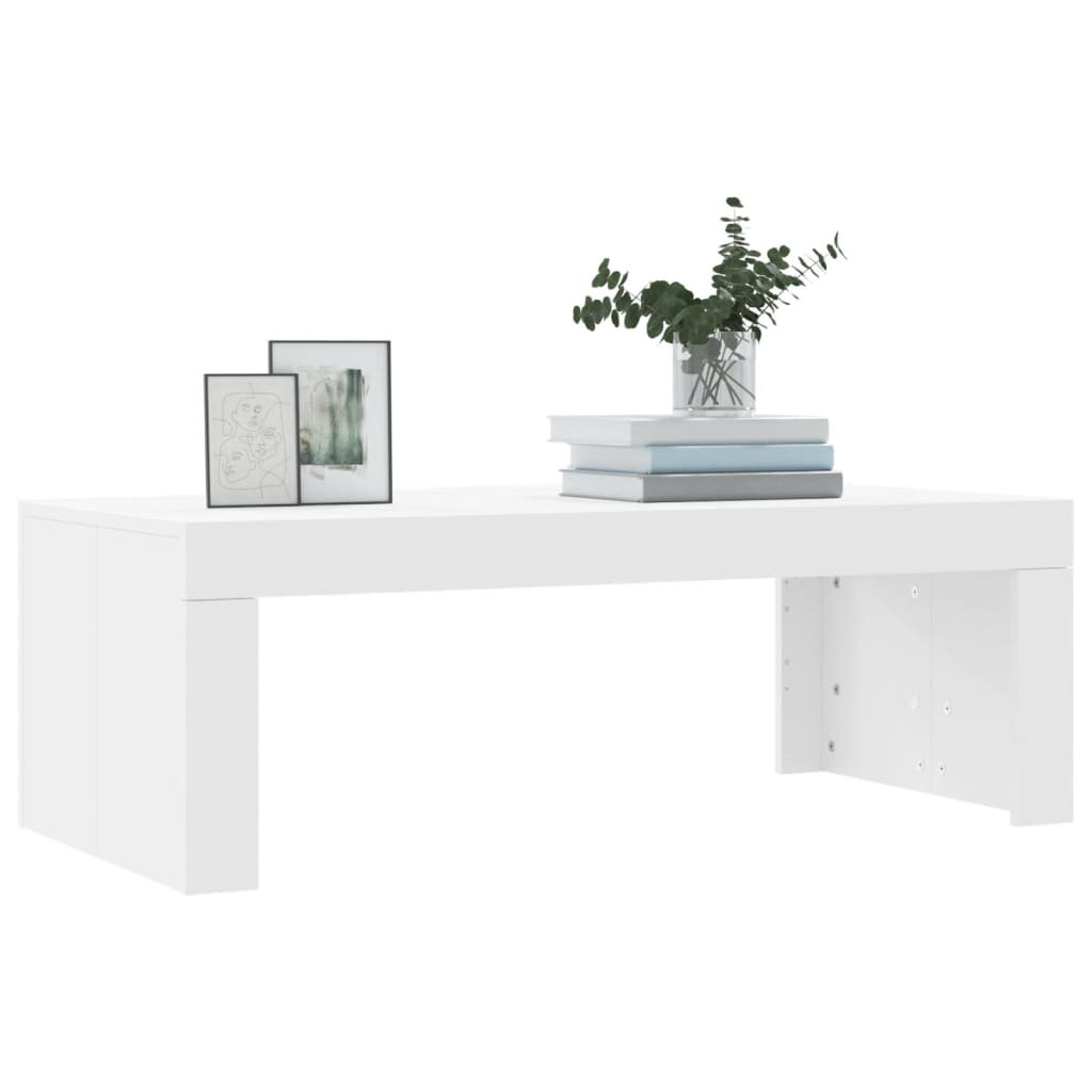 Couchtisch 102x50x36 cm verarbeitetes Holz weiß