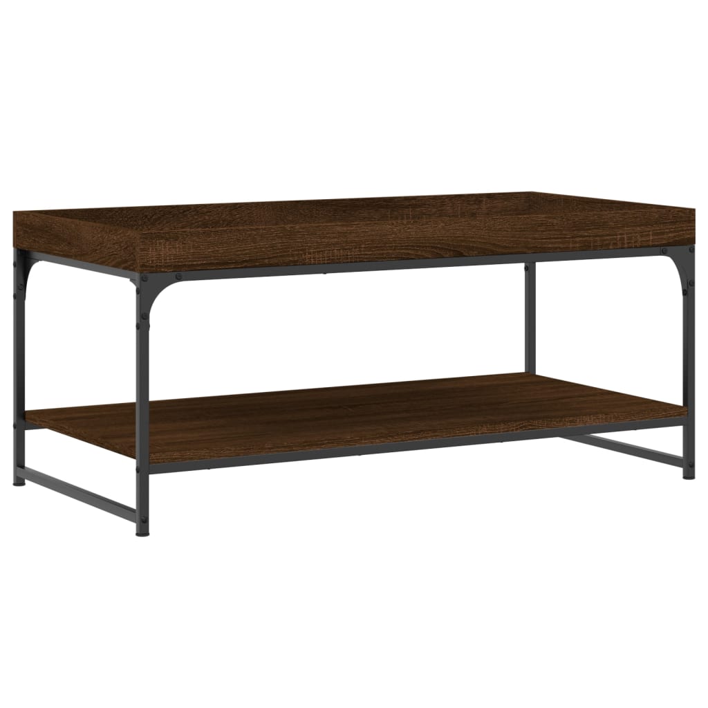 Salontafel 100x49x45 cm bewerkt hout bruin eikenkleur