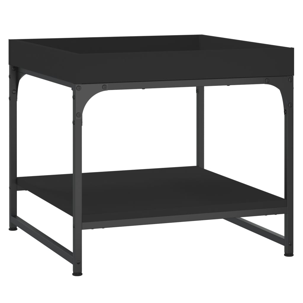 Salontafel 49,5x49,5x45 cm bewerkt hout zwart
