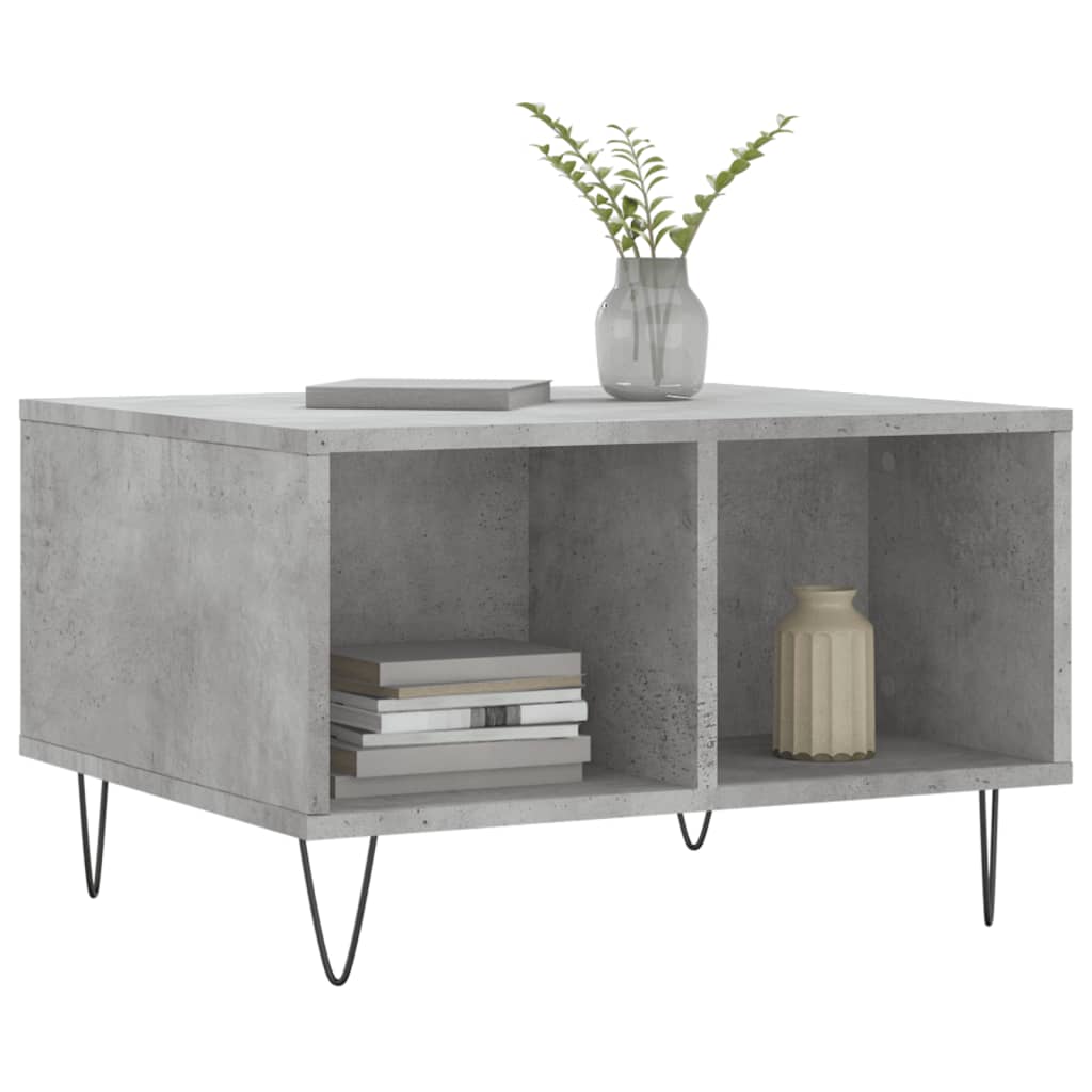 Couchtisch 60x50x36,5 cm verarbeitetes Holz Betongrau