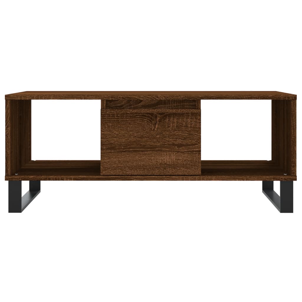 Salontafel 90x50x36,5 cm bewerkt hout bruin eikenkleur