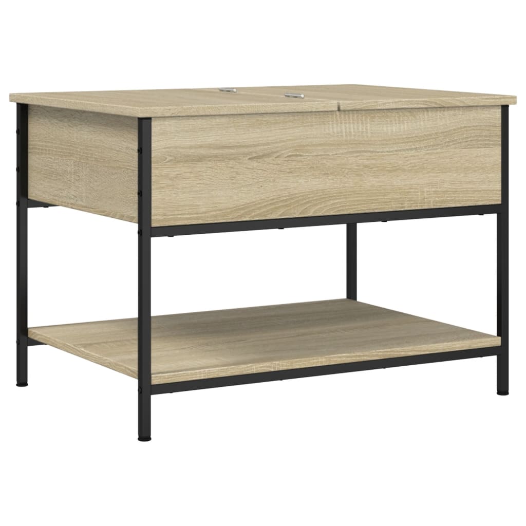 Couchtisch 70x50x50 cm verarbeitetes Holz und Metall Sonoma Eiche Farbe
