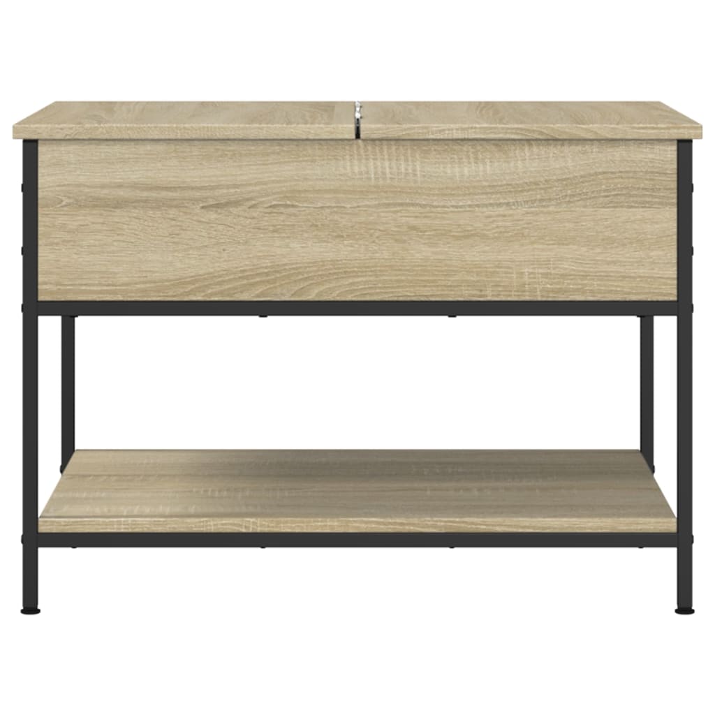 Couchtisch 70x50x50 cm verarbeitetes Holz und Metall Sonoma Eiche Farbe