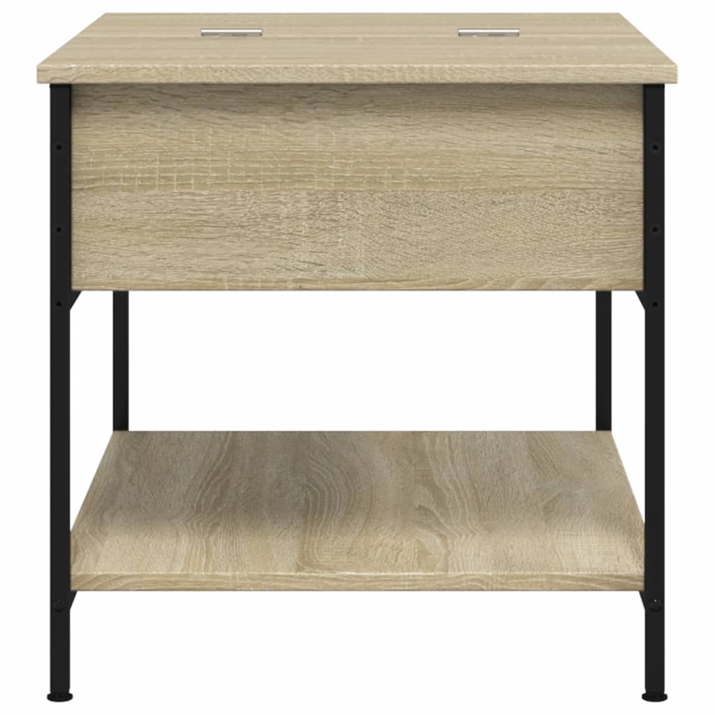 Couchtisch 70x50x50 cm verarbeitetes Holz und Metall Sonoma Eiche Farbe