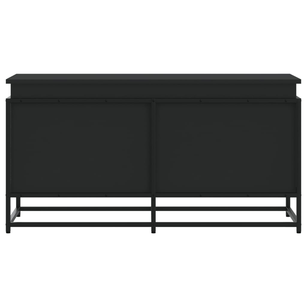 Aufbewahrungsbox mit Deckel 100x40x51,5 cm verarbeitetes Holz schwarz