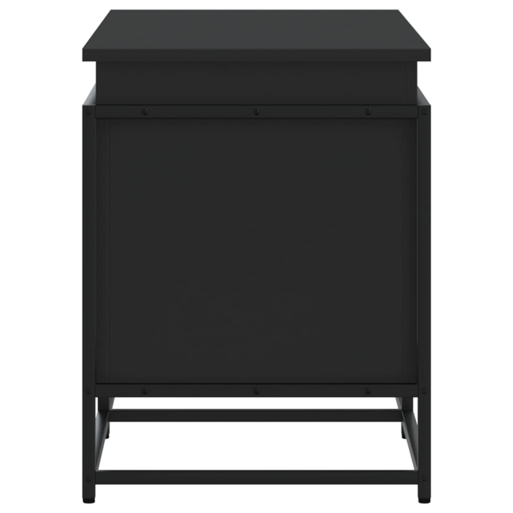 Aufbewahrungsbox mit Deckel 100x40x51,5 cm verarbeitetes Holz schwarz