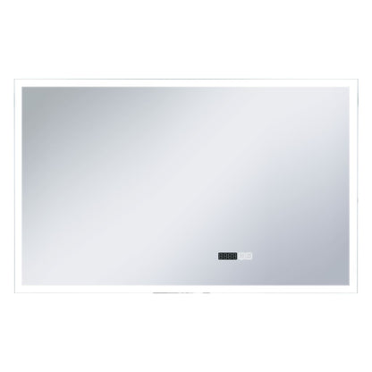 Badezimmerspiegel LED mit Touch-Sensor und Zeitanzeige 100x60 cm
