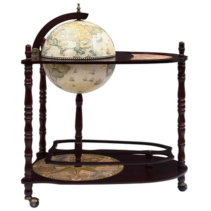 Globebar freistehend Eukalyptusholz grün