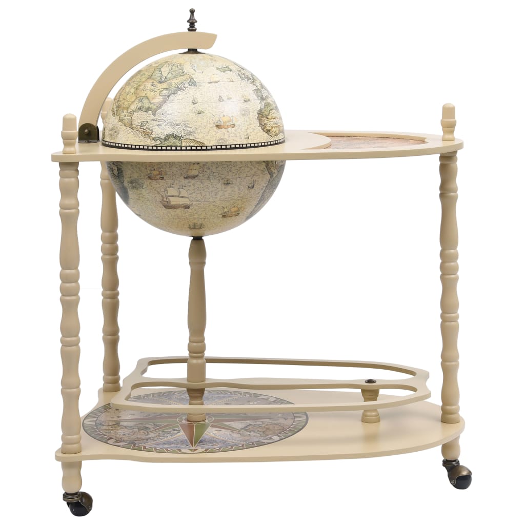 Globebar freistehend Eukalyptusholz grün