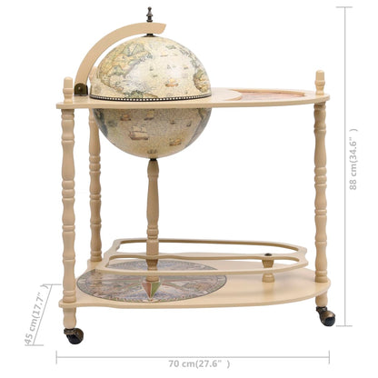 Globebar freistehend Eukalyptusholz grün