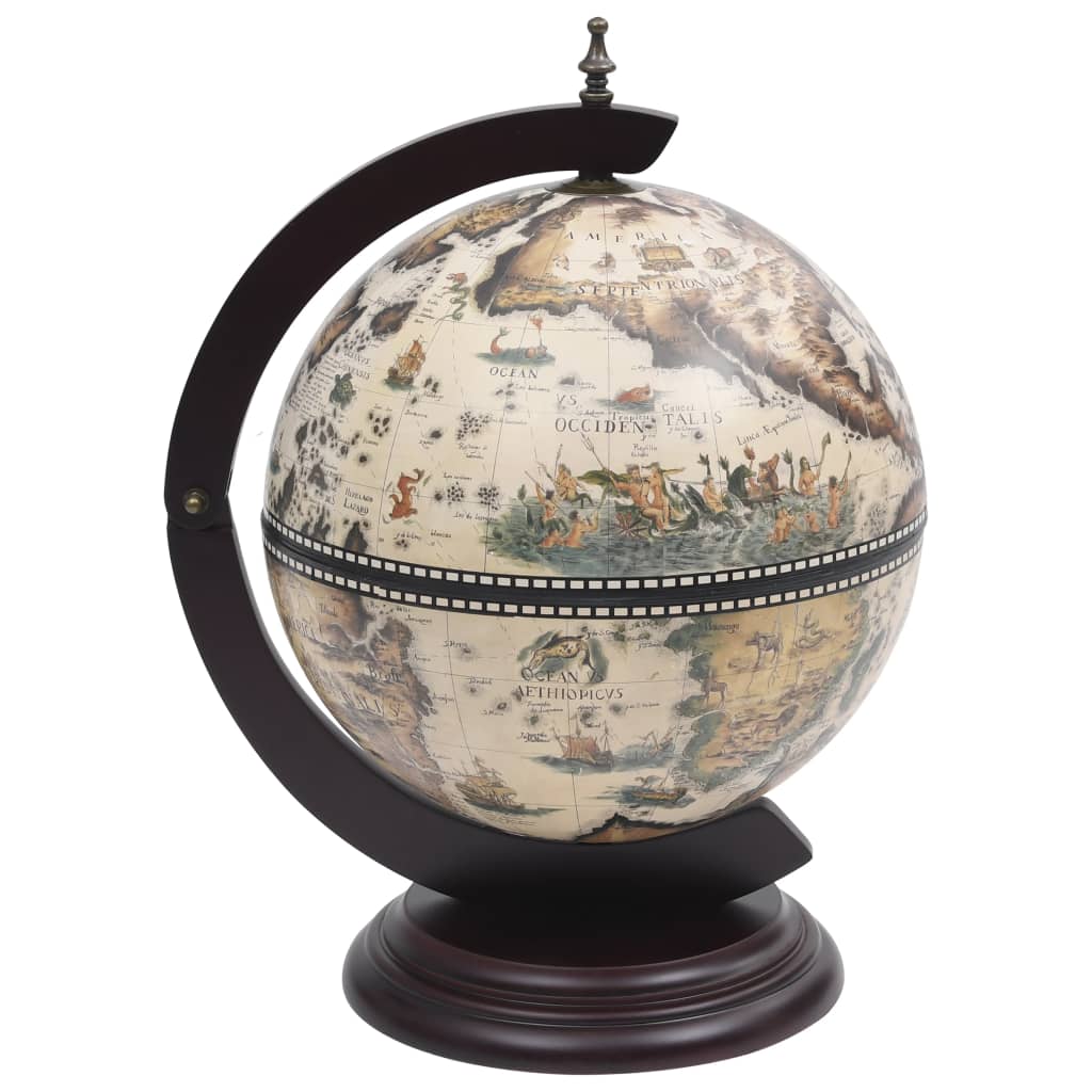 Globebar tafelmodel eucalyptushout wit