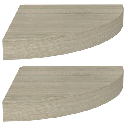 Eckregale schwebend 2 Stück 25x25x3,8 cm MDF Eichenfarbe