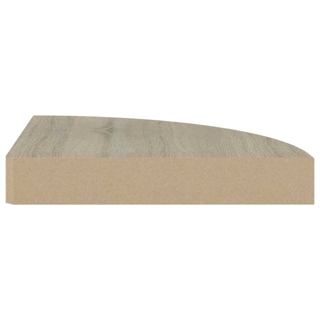 Eckregale schwebend 2 Stück 25x25x3,8 cm MDF Eichenfarbe