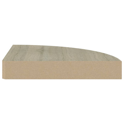 Eckregale schwebend 2 Stück 25x25x3,8 cm MDF Eichenfarbe