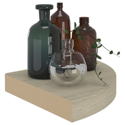 Eckregale schwebend 2 Stück 25x25x3,8 cm MDF Eichenfarbe