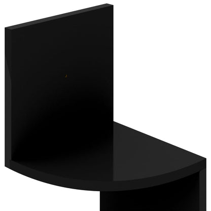 Eckwandregal 19x19x123 cm verarbeitetes Holz Hochglanz schwarz