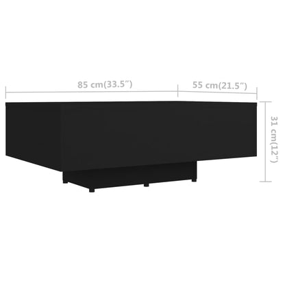 Couchtisch 85x55x31 cm verarbeitetes Holz schwarz
