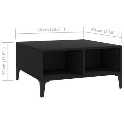 Couchtisch 60x60x30 cm verarbeitetes Holz schwarz