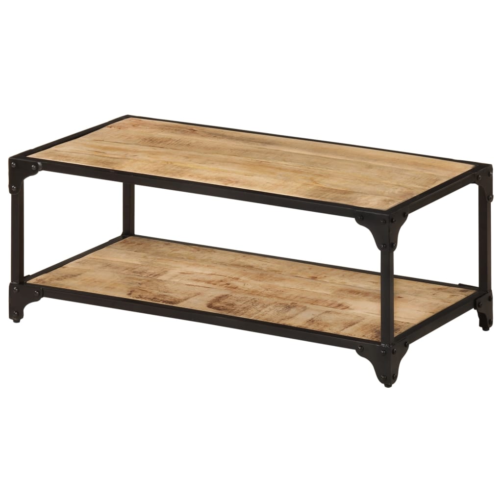 Couchtisch 90x45x35 cm massives raues Mangoholz