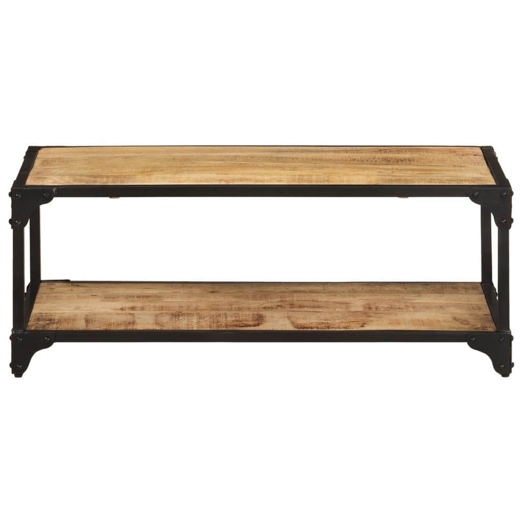 Couchtisch 90x45x35 cm massives raues Mangoholz