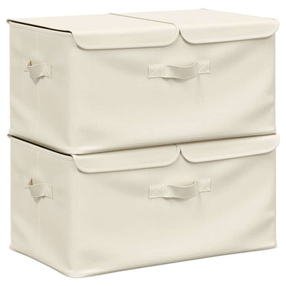 Aufbewahrungsboxen 2 Stk. 50x30x25 cm Stoff cremefarben