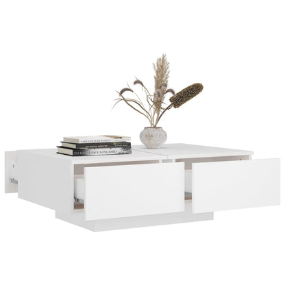 Couchtisch 90x60x31 cm verarbeitetes Holz weiß