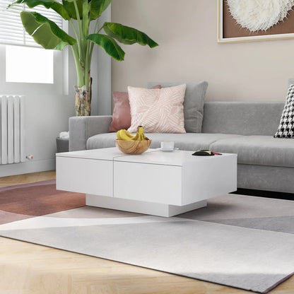 Couchtisch 90x60x31 cm verarbeitetes Holz weiß