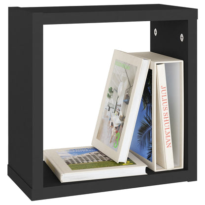 Wandregale Würfel 2 Stk. 30x15x30 cm schwarz
