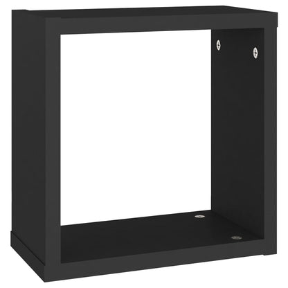 Wandregale Würfel 2 Stk. 30x15x30 cm schwarz