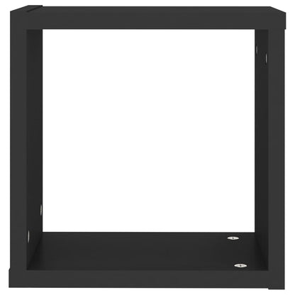 Wandregale Würfel 2 Stk. 30x15x30 cm schwarz