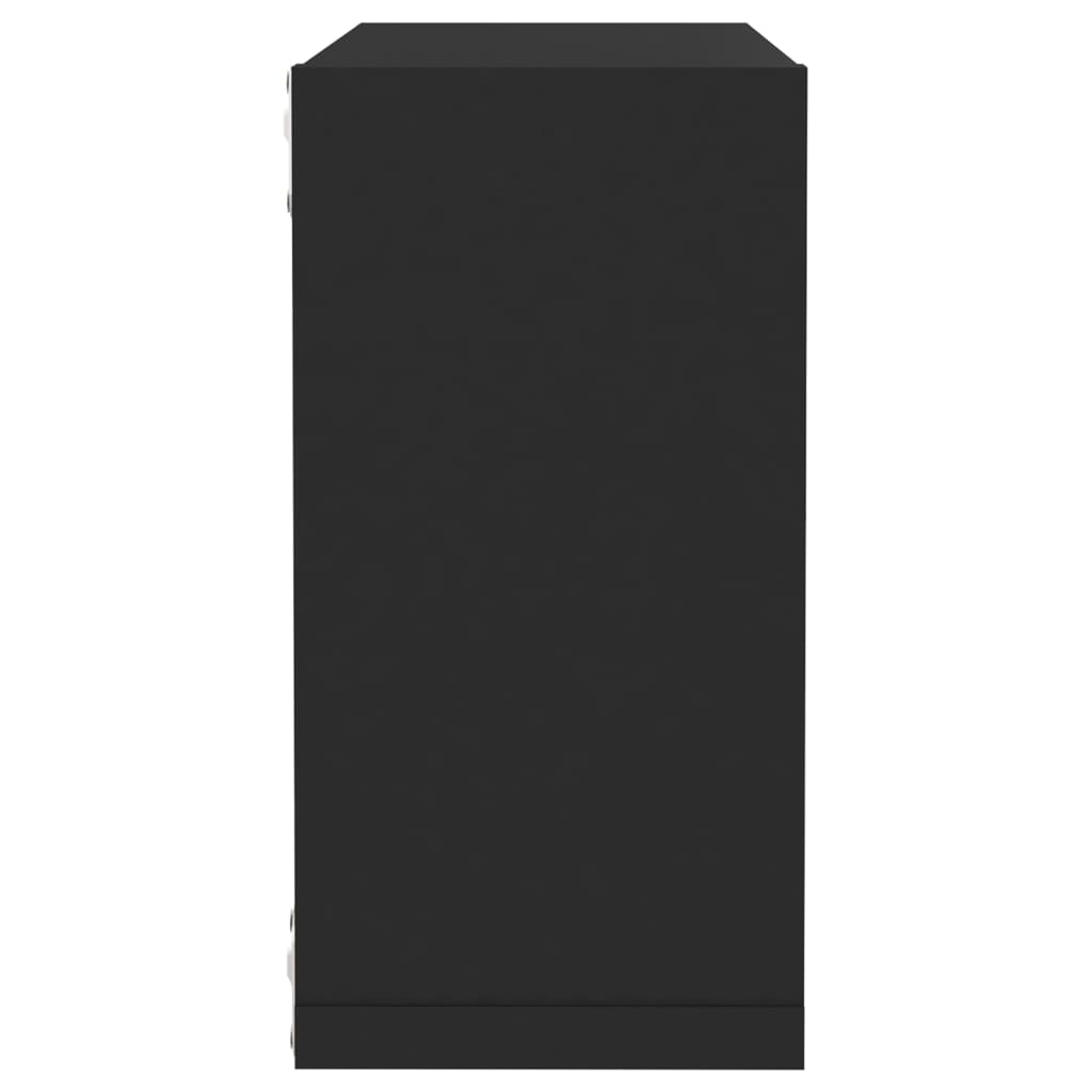Wandregale Würfel 2 Stk. 30x15x30 cm schwarz