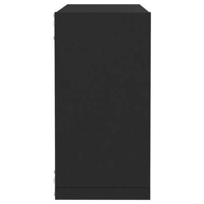 Wandregale Würfel 2 Stk. 30x15x30 cm schwarz