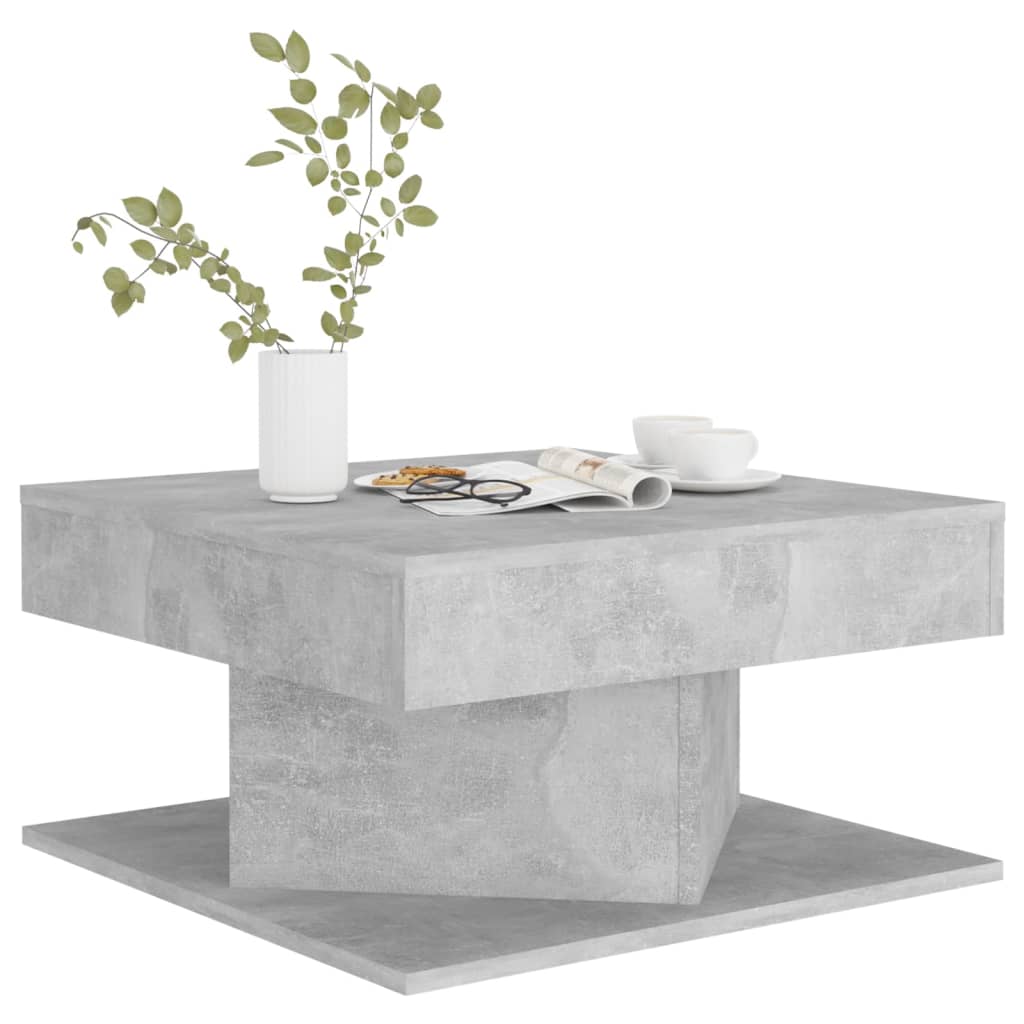 Couchtisch 57x57x30 cm verarbeitetes Holz Beton grau
