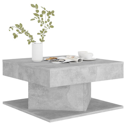 Couchtisch 57x57x30 cm verarbeitetes Holz Beton grau