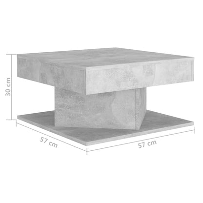 Couchtisch 57x57x30 cm verarbeitetes Holz Beton grau