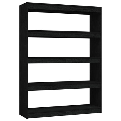 Bücherregal/Raumteiler 100x30x135,5 cm Kiefer Massivholz schwarz