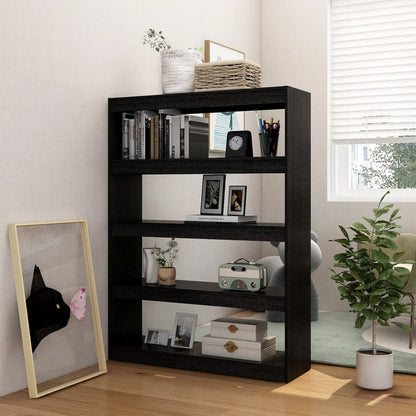 Bücherregal/Raumteiler 100x30x135,5 cm Kiefer Massivholz schwarz