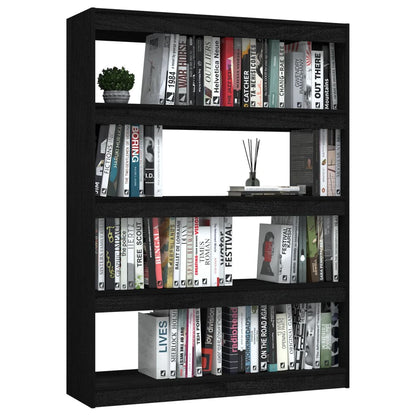 Bücherregal/Raumteiler 100x30x135,5 cm Kiefer Massivholz schwarz