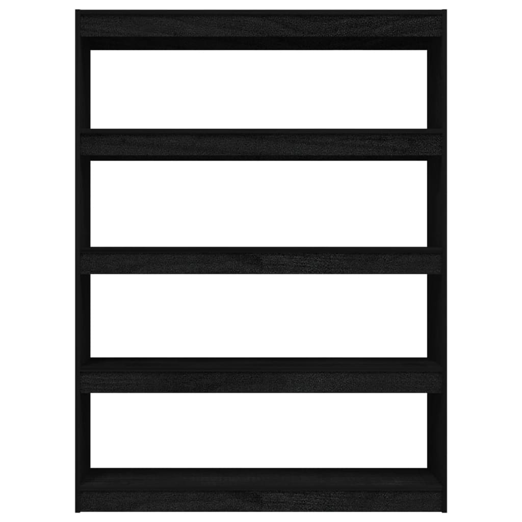 Bücherregal/Raumteiler 100x30x135,5 cm Kiefer Massivholz schwarz