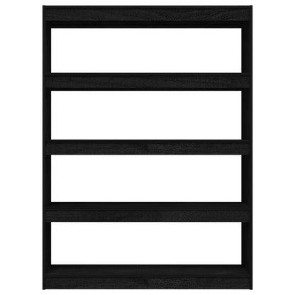 Bücherregal/Raumteiler 100x30x135,5 cm Kiefer Massivholz schwarz