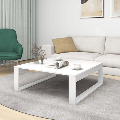 Couchtisch 100x100x35 cm verarbeitetes Holz weiß
