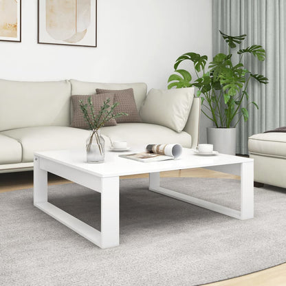 Couchtisch 100x100x35 cm verarbeitetes Holz weiß